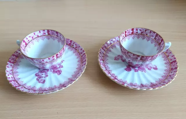 TIEFENFURT 2 petites tasses à café et sous tasses, ECHT TUPPACK, China Rot