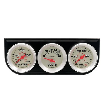 Equus 1-1/2 Dia Triple Gauge Set w/Black Panel - E8100