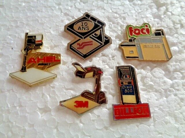 Job lot of 5 Camera photography equipment shaped metal lapel pins
