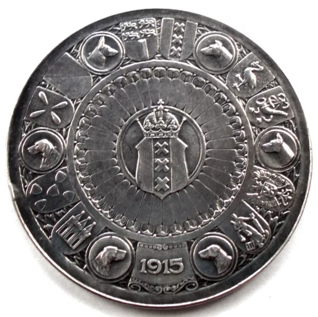 NETHERLANDS AMSTERDAM Gecombineerde tentoonstelling 1915 Medal Silver 41mm A5.2