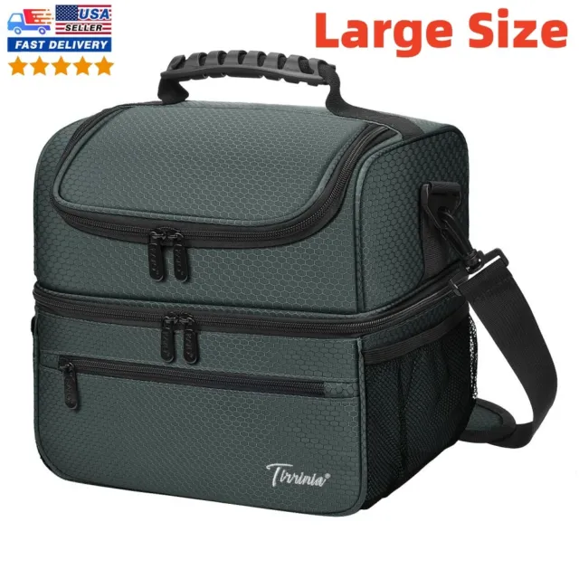 Insulated Lunch Bag Box for Women Men Thermos Cooler Hot Cold Adult Tote Food