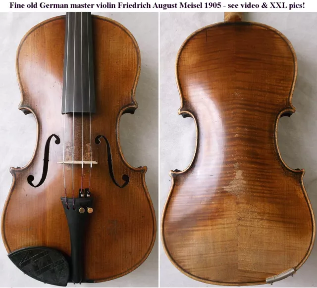 OLD GERMAN VIOLIN F. A. MEISEL 1905 - see video ANTIQUE MASTER バイオリン скрипка 302