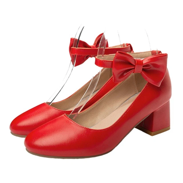 Scarpe donna tacco medio nodo fiocco tacchi pompa eleganti ufficio cravatta