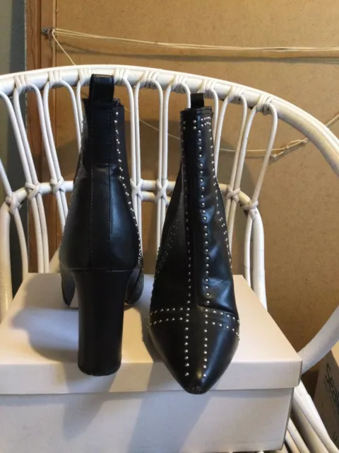 WORN ONCE FAITH Ladies Studded Heeled Ankle Boots 8/41 Black Gothic £5. ...