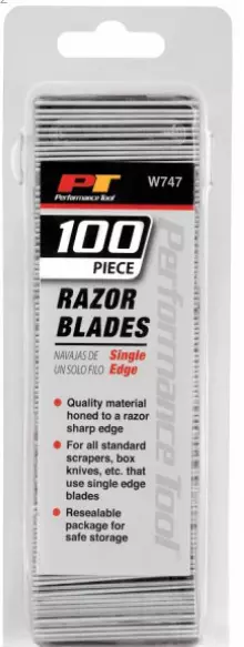 QUALITY, SINGLE EDGE RAZOR / SCRAPER BLADES x 100, INDUSTRIAL, GLAZING.