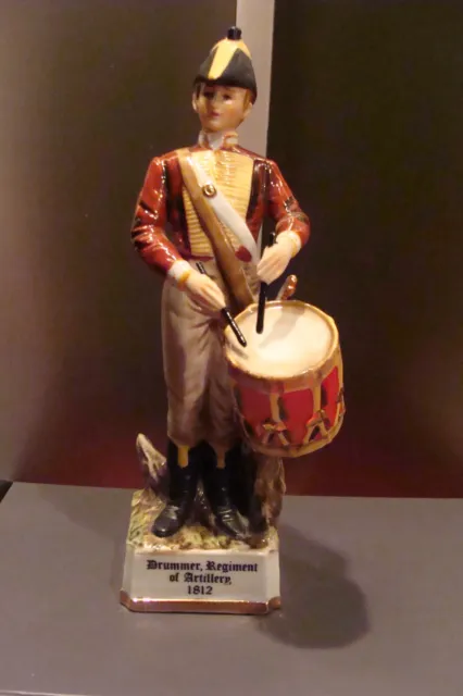 Soldat porcelaine,Drummer régiment of artillerie 1812 ,tambour, militaire,20cm