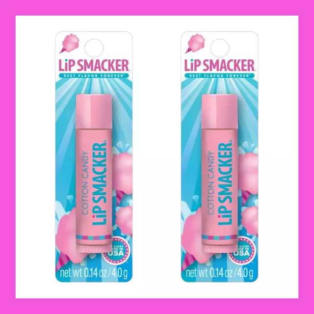 Lip Smacker Moisturizing Flavored Lip Balm, Cotton Candy Flavor, Clear, 0.14 oz