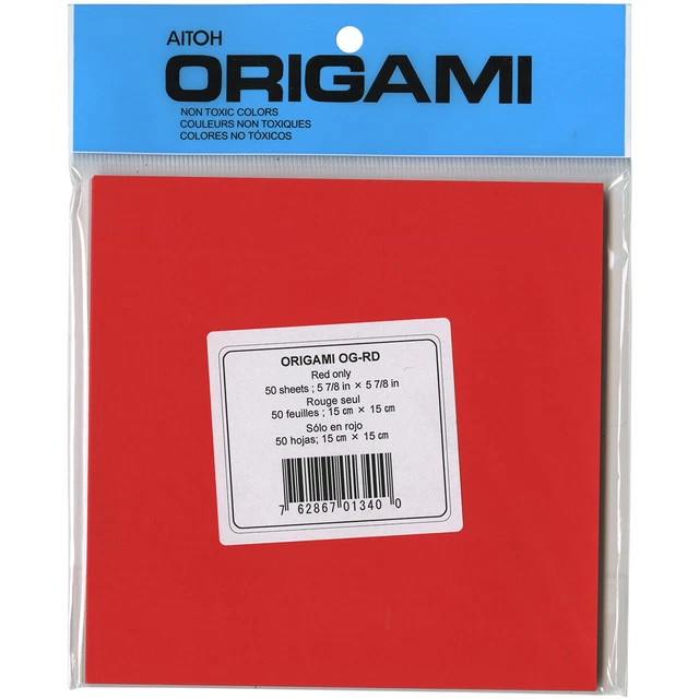Papel origami 5.875""X5.875"" 50/paquete-rojo -OG-RD