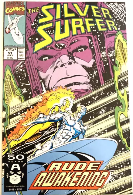 Silver Surfer # 51. 2Nd Series. Infinity Gauntlet Crossover.  July 1991.  Vfn/Nm