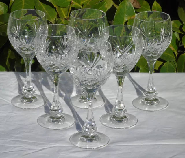 Service de 6 verres à eau en cristal artisanat de Lorraine.