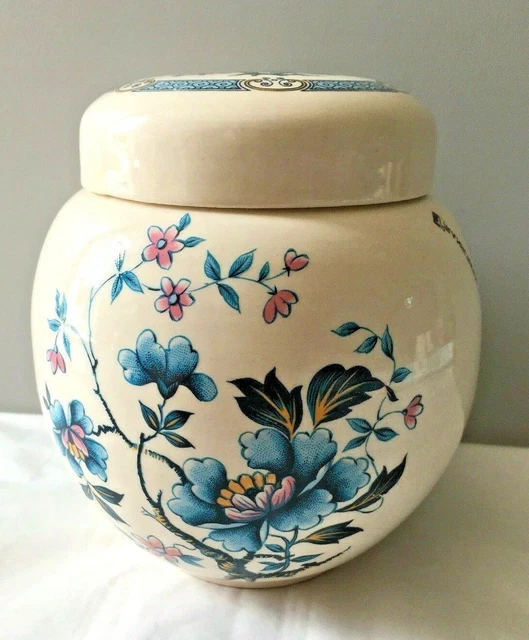 Sadler Ingwerglas Filmrequisite Made in England schöner Vintage blauer Lotus