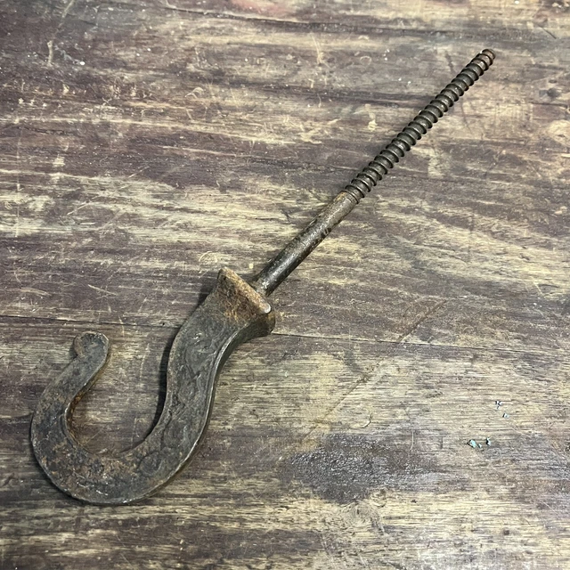 Antique Ornate Cast Iron Garden Hook Salvage Plant Hook