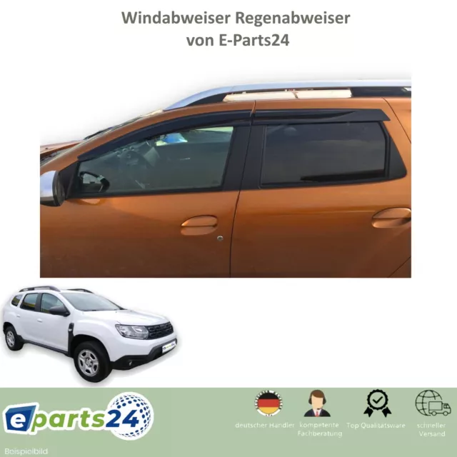 Windabweiser Regenabweiser klebend für Dacia Duster II ab 2018- 4tlg Set dunkel