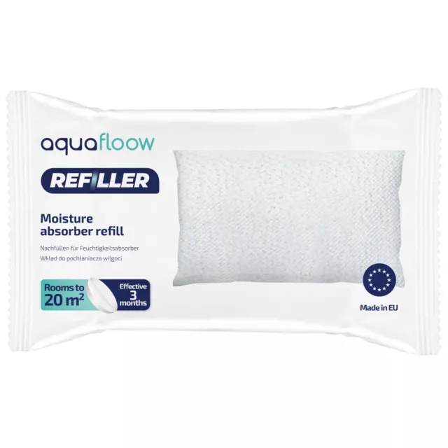 Deshumidificador AquaFlow, Absorbe Humedad + 10 Bolsas de Recambio de 250g 2