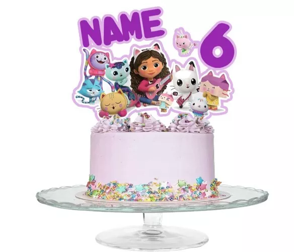 Gabby's Dollhouse Cutout Cake Topper Personalised Name And Age