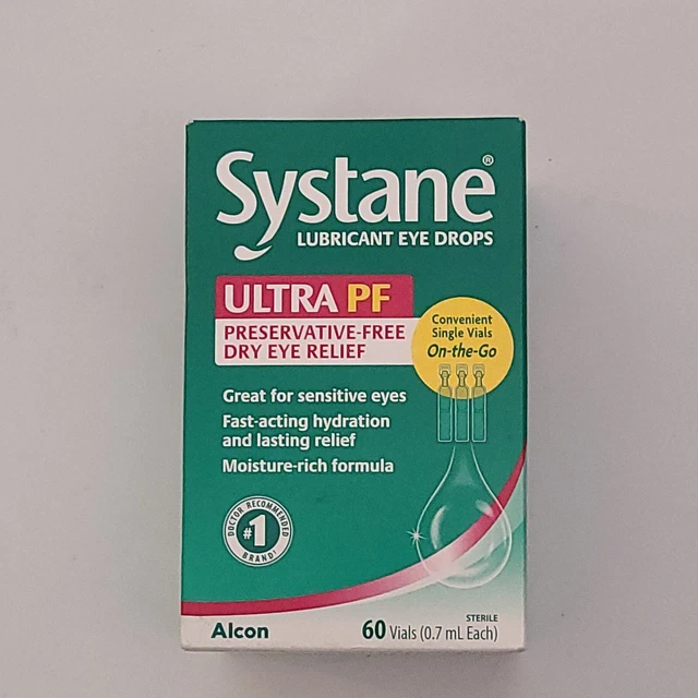 SYSTANE LUBRICANT EYE Drops Ultra PF Dry Eye Relief 60 Vials Expiration