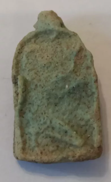 Ancient Egyptian Faience Amulet With Kneeling Pharaoh. New Kingdom 1539-1075 Bc.