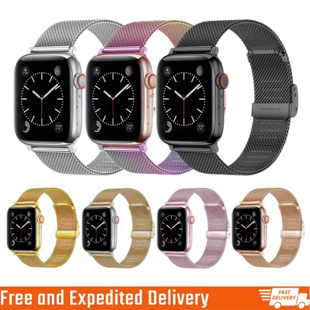 For Apple Watch Series SE 6/5/4 Milanese Loop Metal Stainless Steel Band 38-44mm