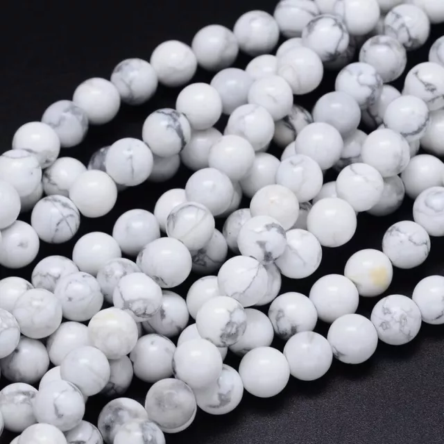 Howlite perles rondes et polies  6 mm . Pierre Naturelles de Lithothérapie. 3