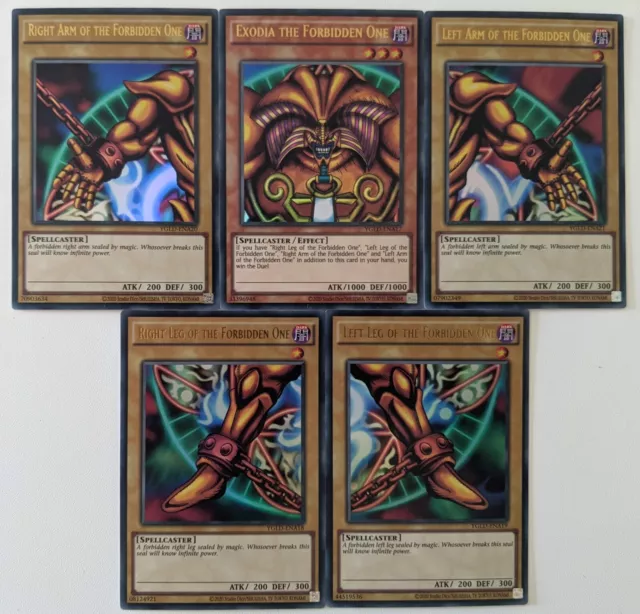 YuGiOh All 5 Pieces of Exodia the Forbidden One Set Ultra Rare YGLD