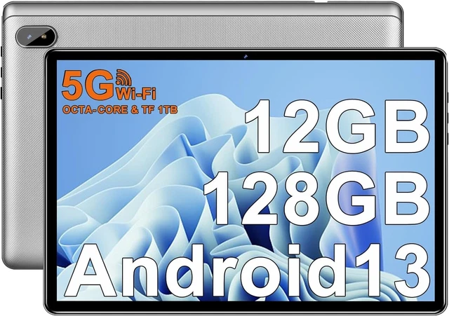 FACETEL TABLETTE ANDROID 13, 10 Pouces avec 5G WiFi, 12Go RAM