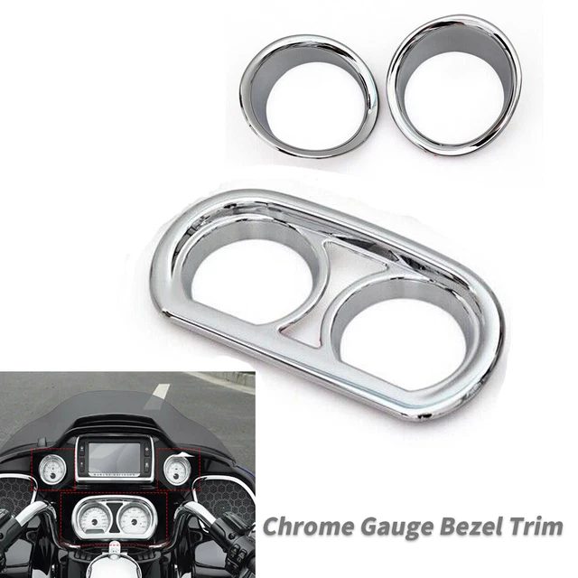 CHROME GAUGE BEZEL Trim Kit For Harley Road Glide FLTRX FLTRXS Ultra