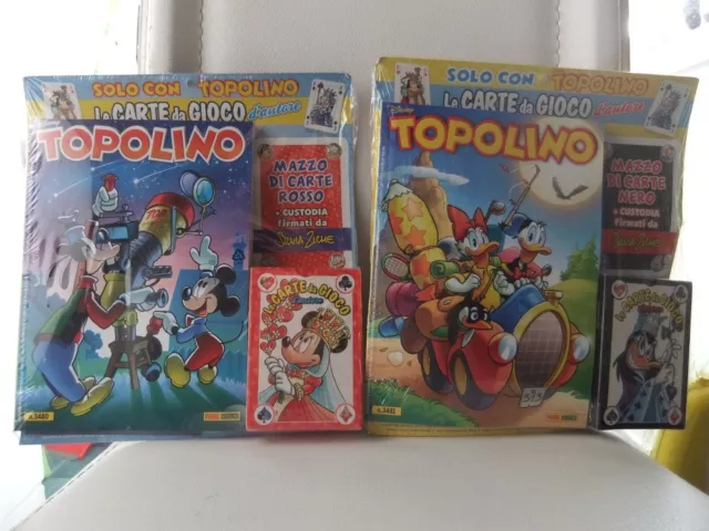 Topolino 3480+3481 Con Mazzo Di Carte Nero E Rosso Silvia Ziche Nuovo Blisterato