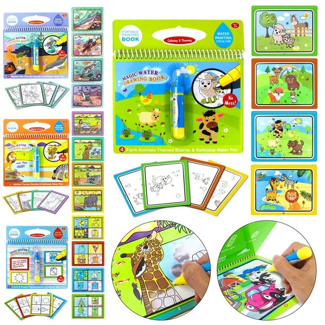 Libro magico riutilizzabile per disegno ad acqua con penna (colore