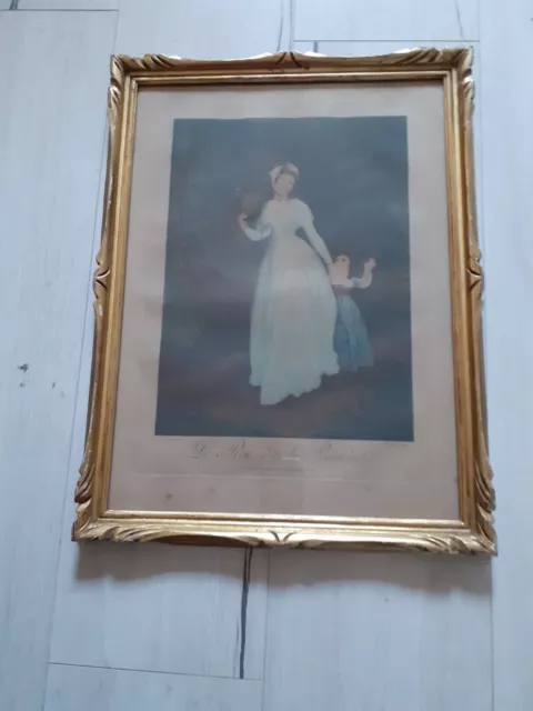 Tableau Gravure Ancienne, Le Retour De La Promenade D'après  M. Gérard