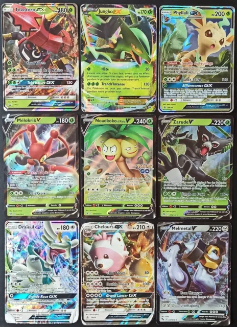 Lot 9 Cartes Pokémon EX GX Ultra Rares V Promo - FR