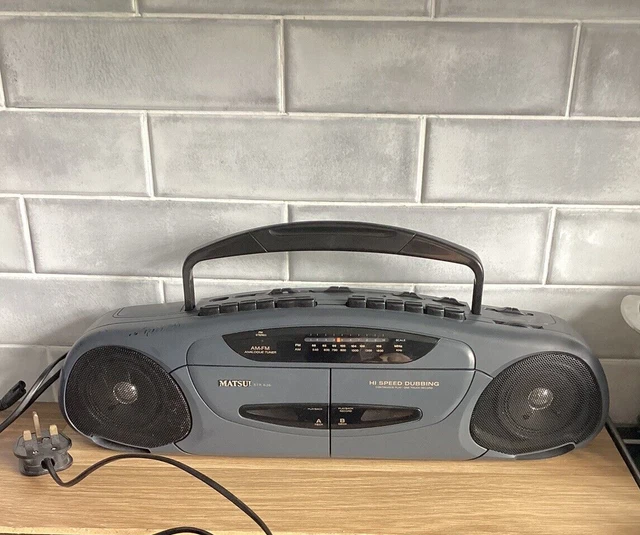 MATSUI STR 626 Twin Tape Portable Stereo & Hi Speed Copy & AM/FM DC/AC ...