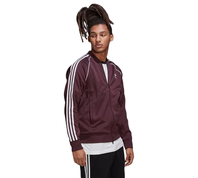 Adidas Originals tuta uomo HK7339 top da pista ombra marrone UK XL