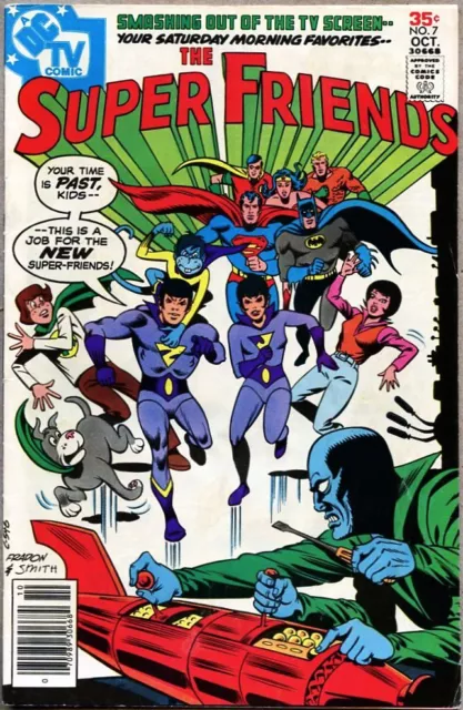 Super Friends #7-1977 vg/fn 5.0 1st app Wonder Twins / Fradon