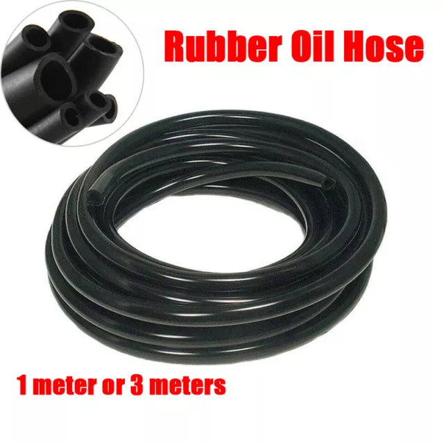 4mm 5mm 6mm 8mm Fuel Hose Rubber Petrol Line Gas Oil Tube 1M 3Meters Pipe Black