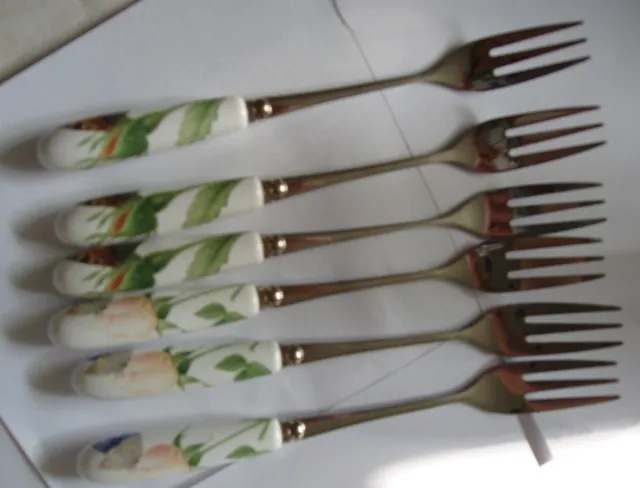 Set Of 6 Royal Worcester Pastry Forks Approx 6" Long
