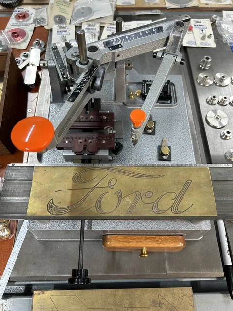Qty 1 Ford Logo 2 3/4” Brass Master Template For New Hermes Engraver Font Tray