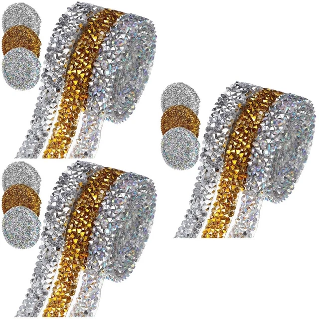 18 rotoli nastri in resina strass nastri autoadesivi adesivi strisce bling