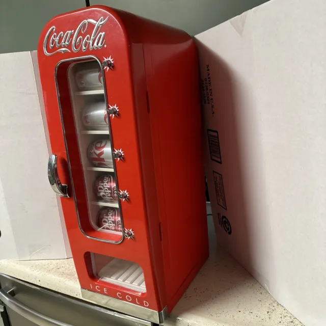 RETRO COCA COLA Vending Fridge 10 Can Machine Mini Soda Refrigerator ...