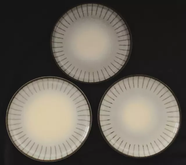 Vtg Denby Pottery England STUDIO LINE PATTERN (3) Salad, Large Side Plates 8.25"