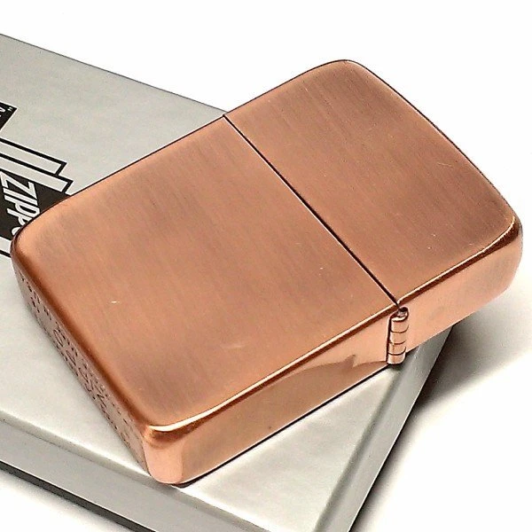 Zippo Oil Lighter 1941 Replica Round Corner Model Plain Antique Copper Brass 3