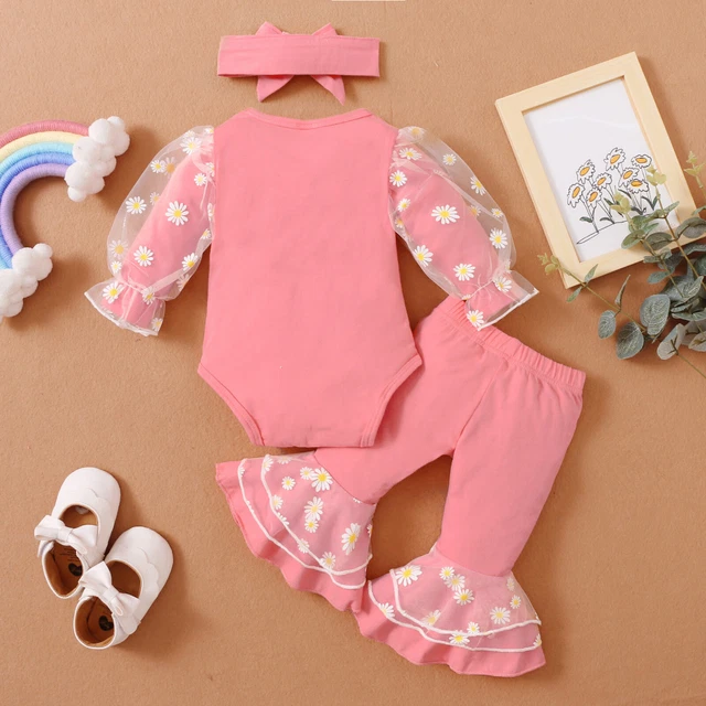 Tuta romper neonate pantaloni floreali fascia abiti set abiti 5