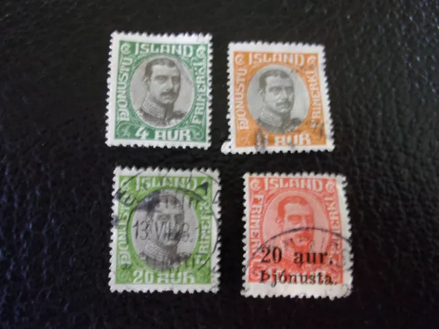 ISLANDE - timbre yvert/tellier service n° 34 35 38 41 obl (CYN25)