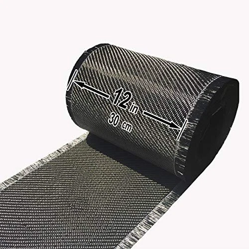5 FT x 12" - CARBON FIBER FABRIC-2x2 TWILL WEAVE-3K/220g