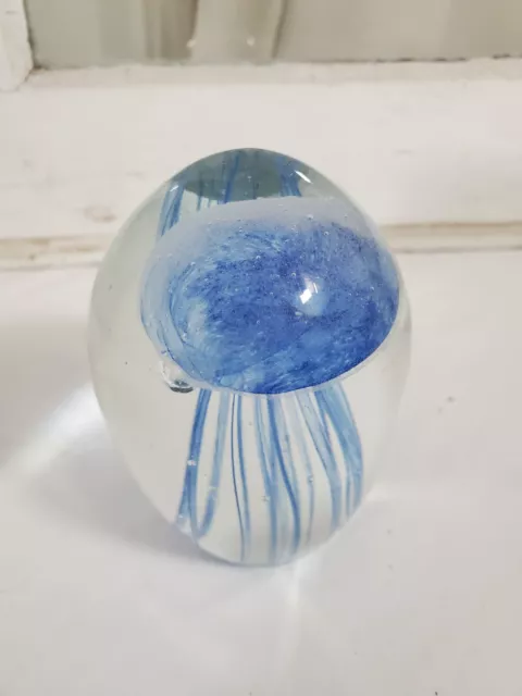 Beautiful Blue Jellyfish Paperweight - 5 inch - Glow In The Dark 3