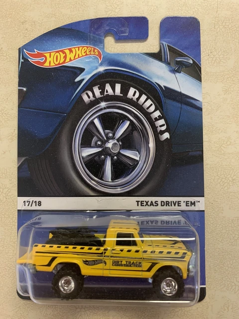 HOT WHEELS TEXAS Drive 'Em 2015 Real Riders Series Yellow Pickup