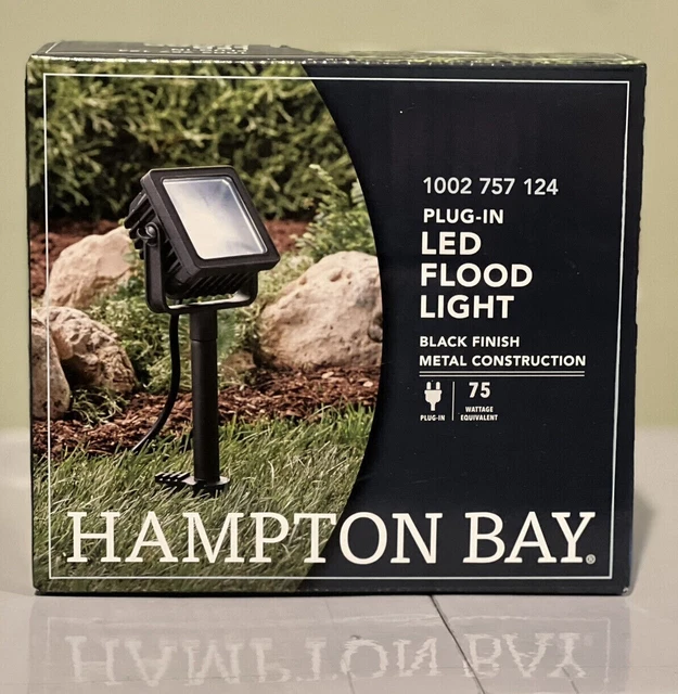 HAMPTON BAY PLUGIN Black Outdoor Integrated LED Landscape Flood Light