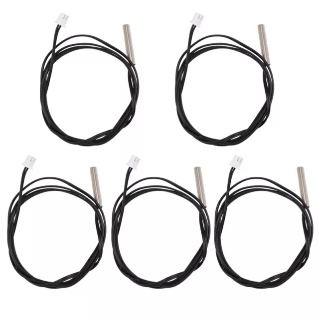 5pcs 1 Meter  Temperature Sensor Probe, Stainless Steel 10k 3950 NTC3478