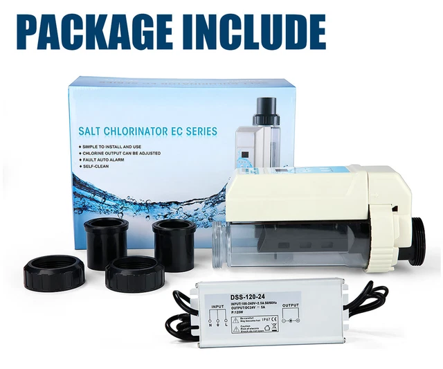 SALTWATER POOL CHLORINE Dispenser System Salt Chlorinator Cell Above