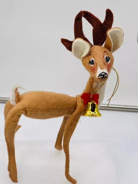 Vintage Annalee Christmas Reindeer Standing w/ Bell Figure Mobilitee 1986