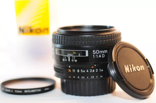 Nikon AF D Nikkor 50mm f/1.4 PRIME FX lens NICE for FM2n F100 D750 DF D850 D7800